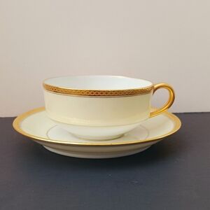 Antique Haviland Limoges France Gold-Trimmed Cup and Saucer Set